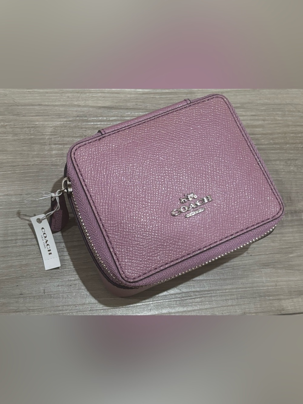 Flaws-Coach Purple Travel Jewelry Case